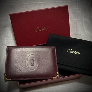 Cartier Burgundy Leather Wallet / Card Holder